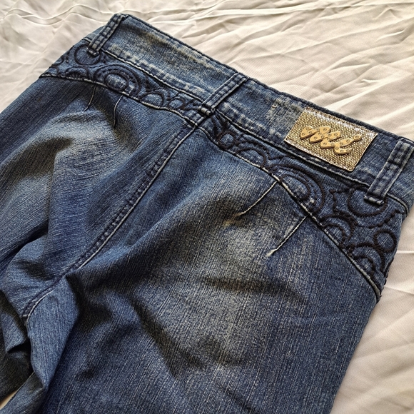 Mi Jeans | Blue embroidered jeans with jewel front buttons women's skinny Jean - Picture 8 of 12